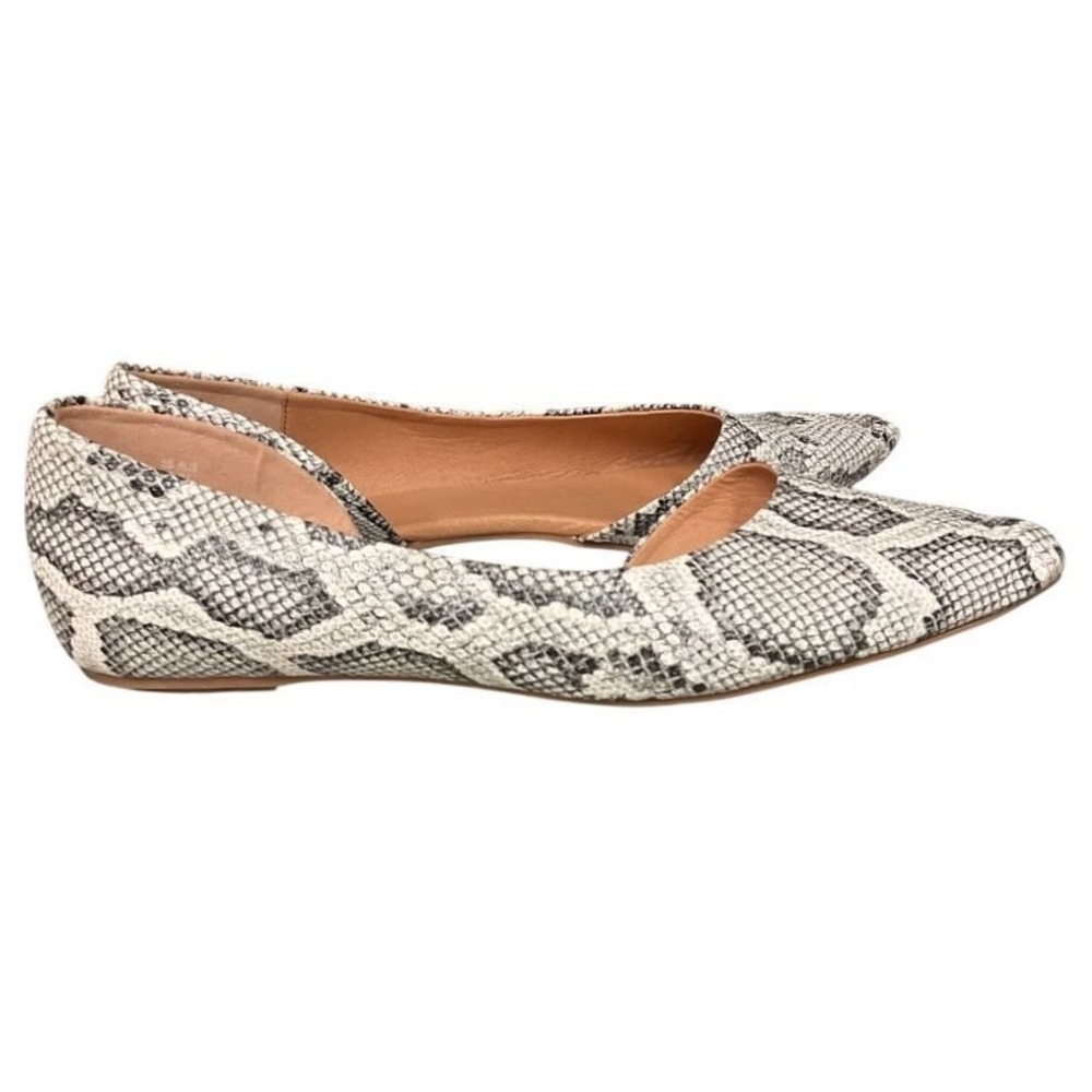 Womens Snake Print Reptile Pointed Toe Ballet Flats Slip-On Comfort Shoes Size 7